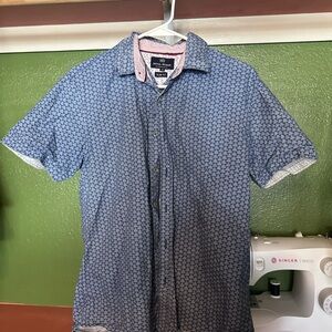 Ag Adriano Goldschmied Casual Blue Geometric Shirt
